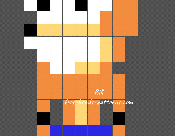 Crash Bandicoot free Hama Beads pattern 12x19