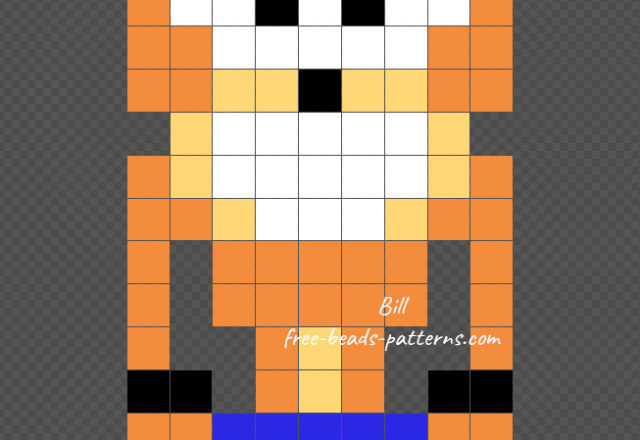 Crash free Perler PixelArt beads pattern 13x19