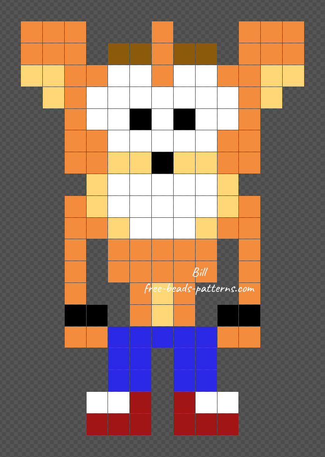 Crash free Perler PixelArt beads pattern 13x19