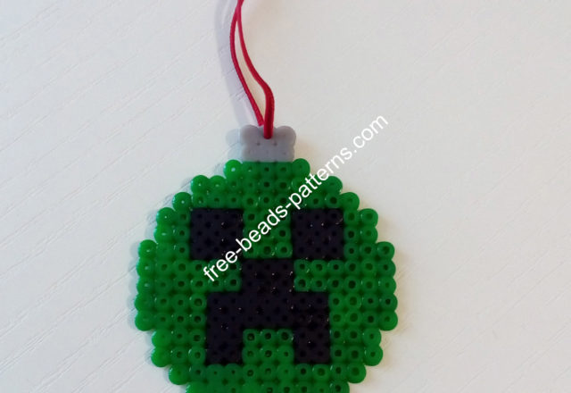 Creeper Christmas Ball Hama Beads Perler Pyssla