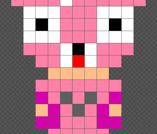 Cuddle Fortnite character free Hama Beads design 11x18