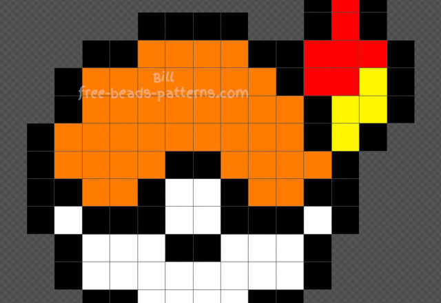 Custom Pokeball Charmander edition Hama Beads 14x14