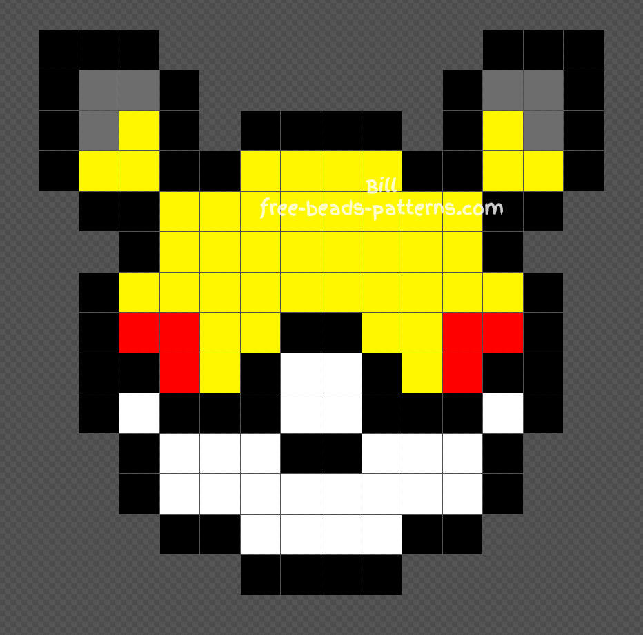 Custom Pokeball Pikachu edition Hama Beads Perler Beads 14x14