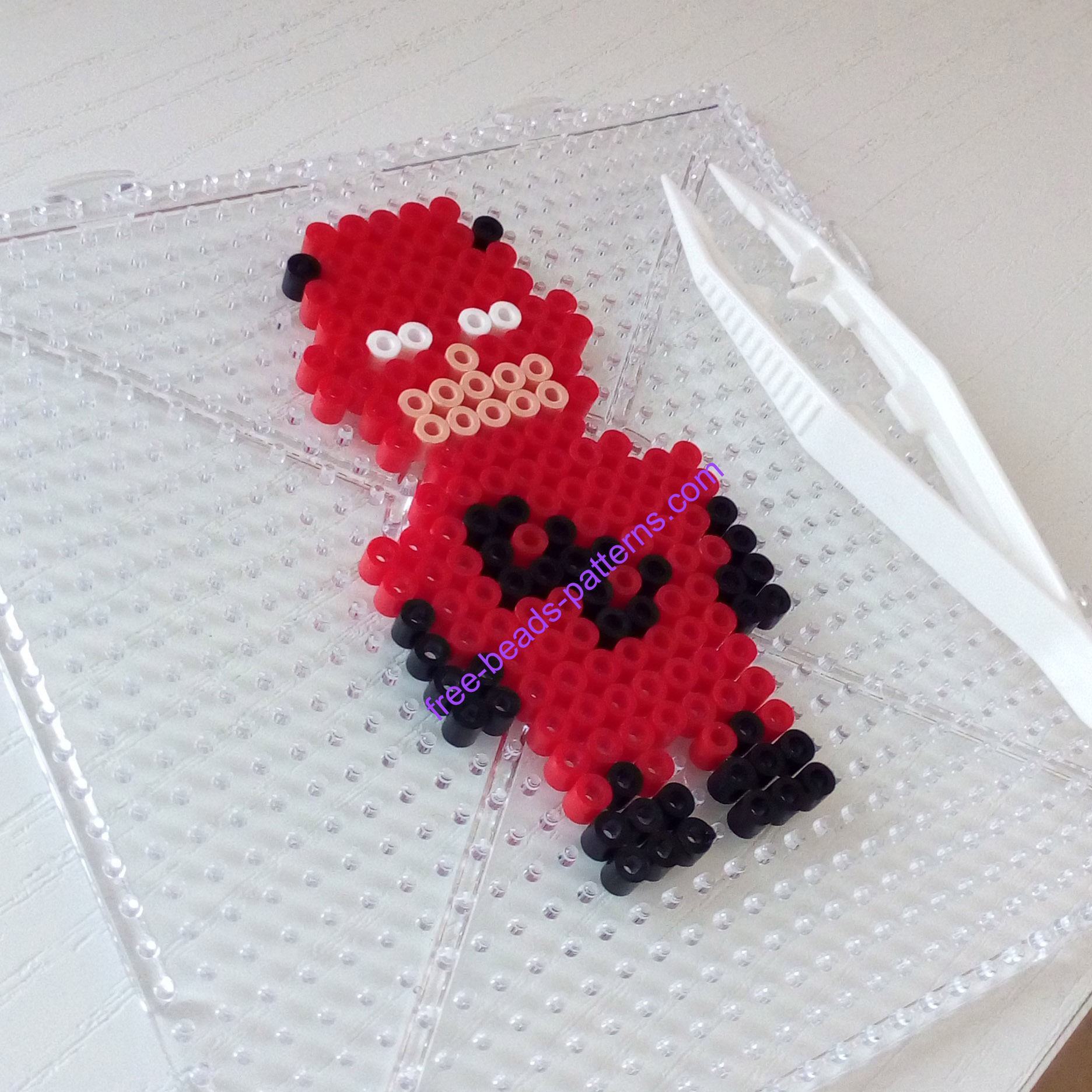 Daredevil Devil Hama Beads Perler work photo Marvel Superhero