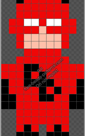 Daredevil Devil Marvel Superheroes free Hama Beads Perler Artkal patterns 11x21