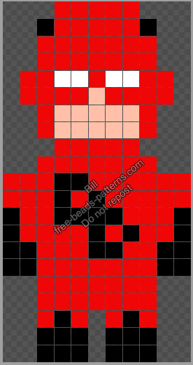 Daredevil Devil Marvel Superheroes free Hama Beads Perler Artkal patterns 11x21