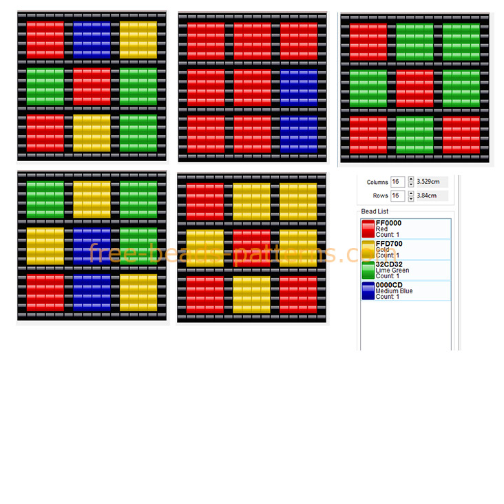 Desk tidy with Rubik’ s Cube free perler beads Hama Beads Pyssla pattern design 16 x 16