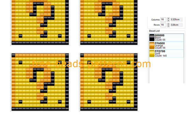 Desk tidy with Super Mario Bros question block Hama Beads Pyssla pattern