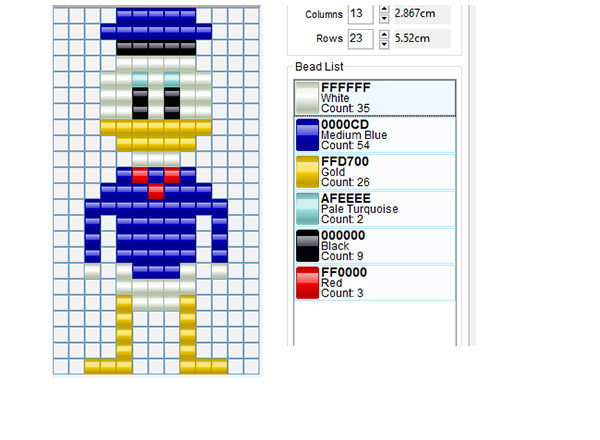 Disney Donald Duck free perler beads pattern Hama Beads necklaces keychains ideas