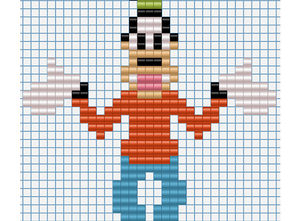 Disney Goofy free Hama Beads Pyssla fuse beads design for children