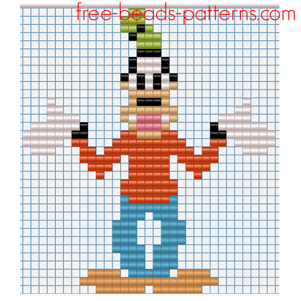 Disney Goofy free Hama Beads Pyssla fuse beads design for children