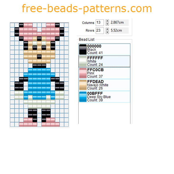 Disney Minnie Mickey Mouse character perler beads free pattern pony beads fuse beads