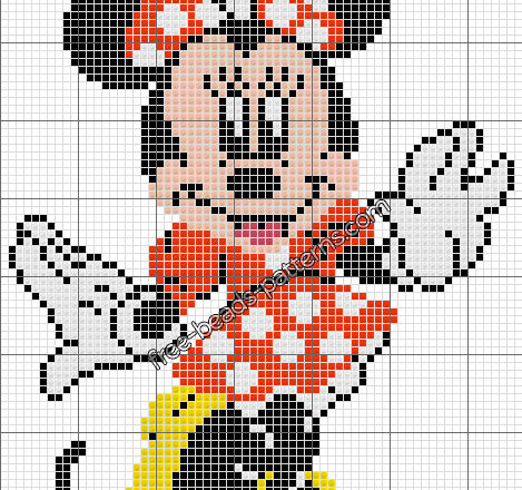 Disney Minnie free perler hama beads pattern in 90 beads size