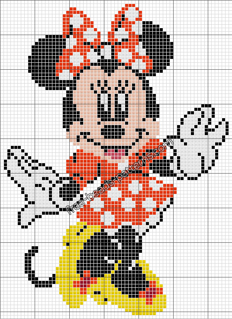 Disney Minnie free perler hama beads pattern in 90 beads size
