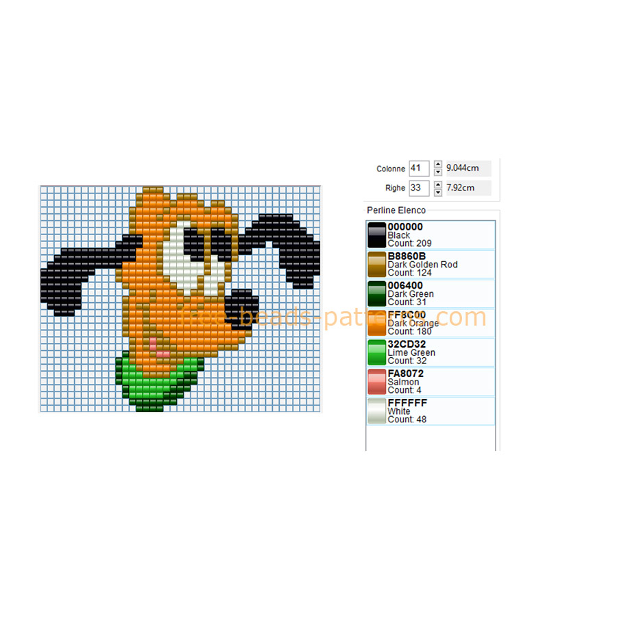 Disney Pluto dog face only big size free perler beads Hama Beads pattern