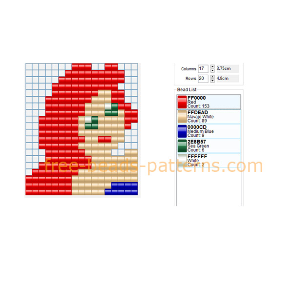 Disney Princess Ariel face free Hama Beads Pyssla fuse beads pattern