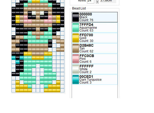 Disney Princess Jasmine free perler beads pattern design fuse beads Playbox Nabbi made with Bead Tool