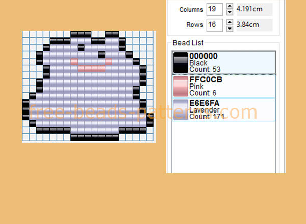 Ditto Pokemon number 132 free perler beads sprite beads pattern