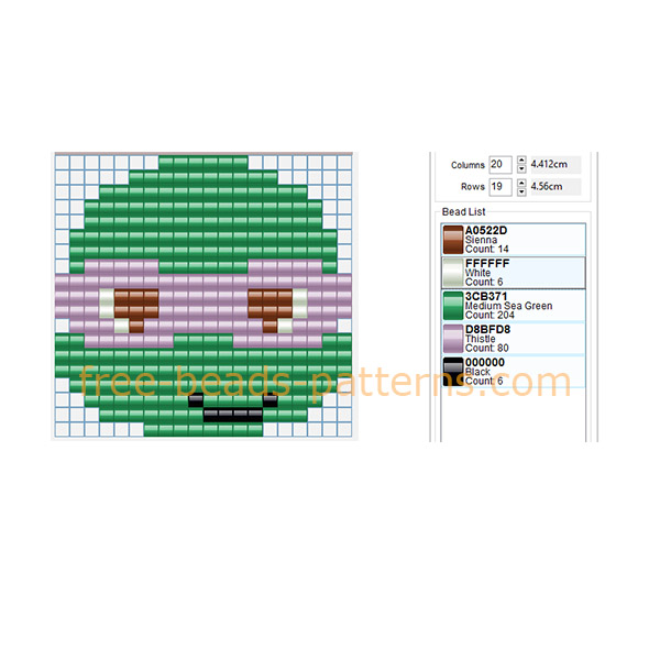 Donatello violet Teenage Mutant Ninja Turtles free Hama Beads Pyssla perler beads pattern