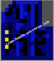 Doom blue keycard free perler beads hama beads pattern