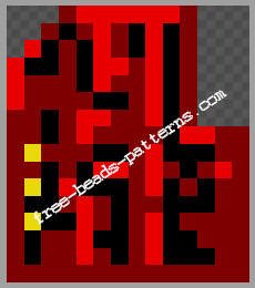 Doom red keycard free perler beads hama beads pattern