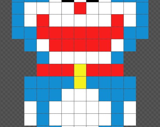 Doraemon free Hama Beads design 11x18