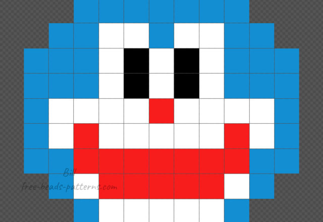 Doraemon free small Artkal Beads pattern 11x9