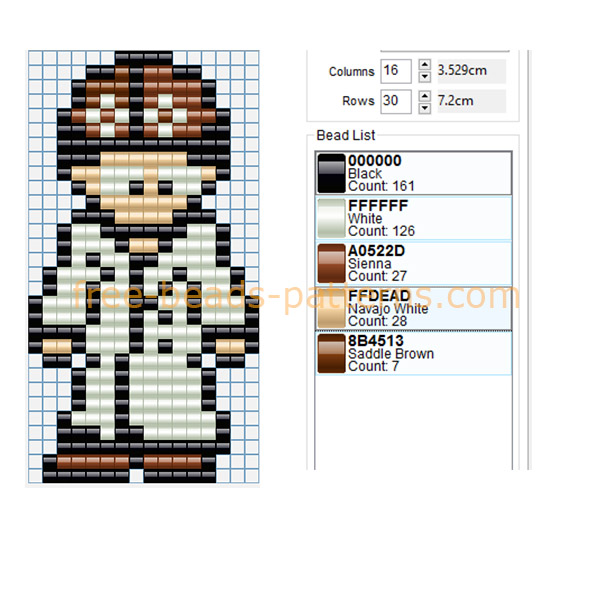 Dr_ Neil To The Moon videogame character free perler beads sprite beads pattern download