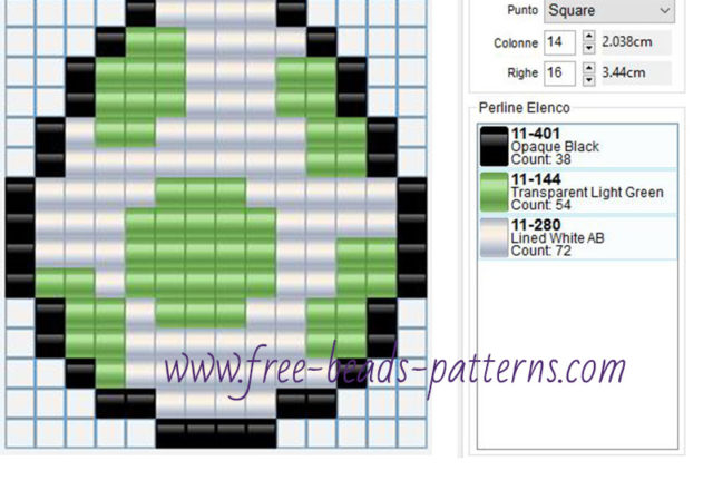 Egg (Super Mario saga) free hama beads pattern 3 colors