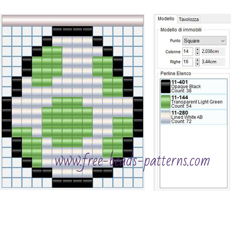 Egg (Super Mario saga) free hama beads pattern 3 colors