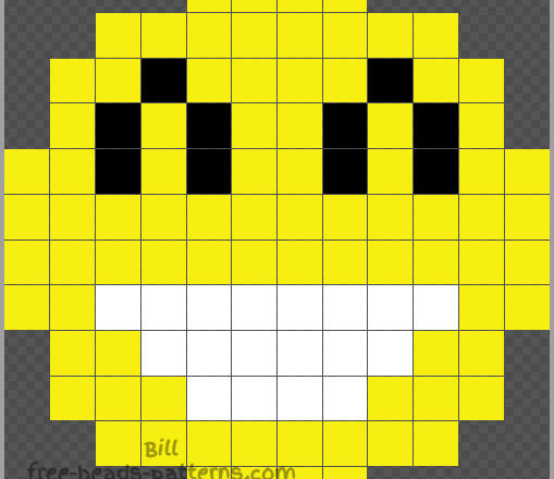Emoticn smile Perler Beads design 12x12