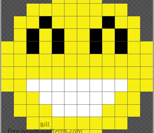 Emoticn smile Perler Beads design 12x12