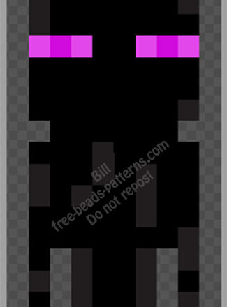 Enderman from Minecraft free hama beads beadsprite pattern 10x19