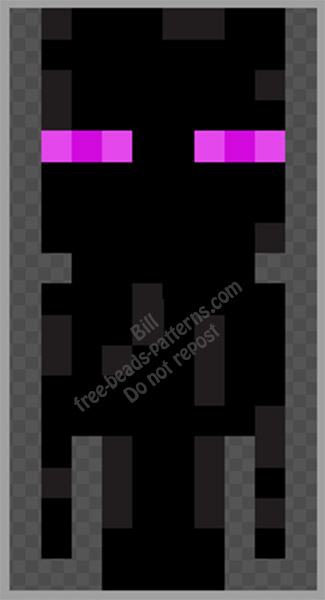 Enderman from Minecraft free hama beads beadsprite pattern 10x19