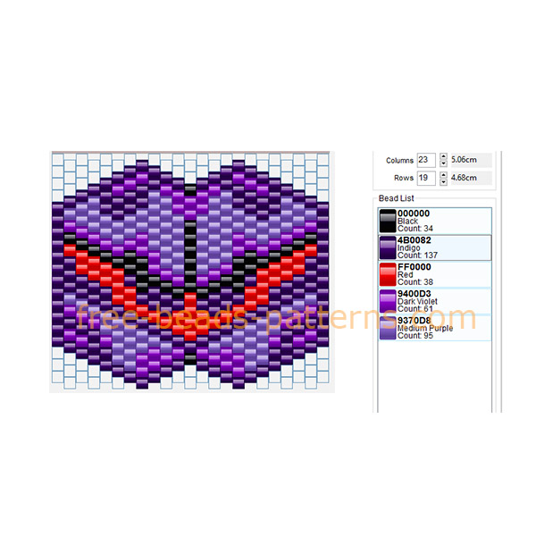 Evangelion Unit 03 mask free pony beads pattern perler beads pattern