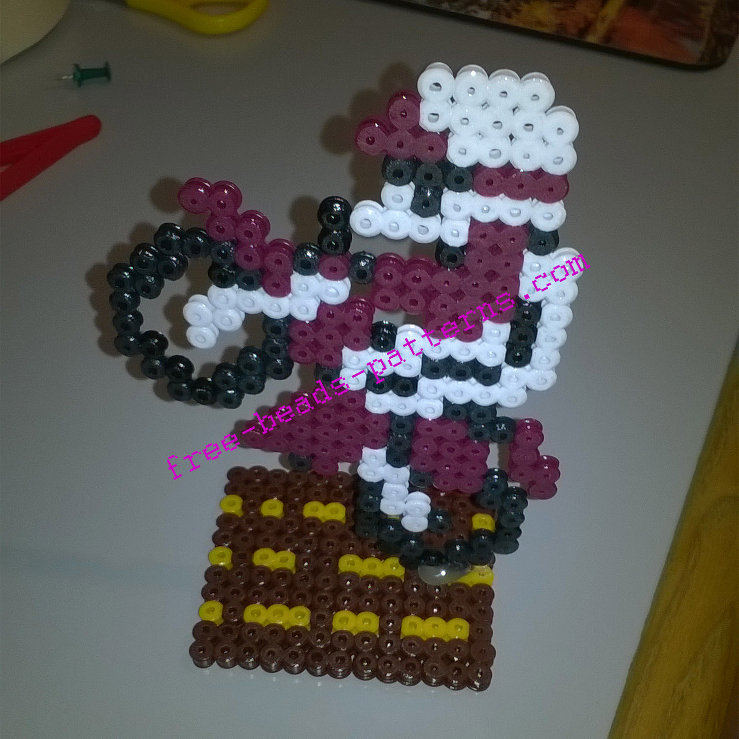 Excitebike 2D perler beads on pedestal work photos (2)