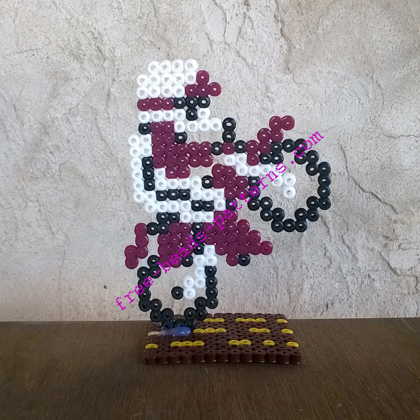 Excitebike 2D perler beads on pedestal work photos (4)