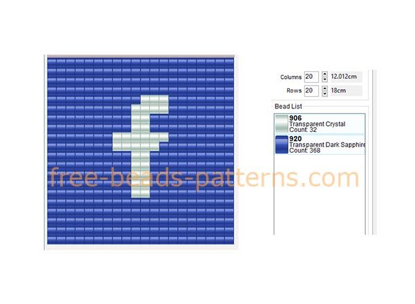 Facebook Social Network logo free pony beads Pyssla Hama Beads pattern keychain idea