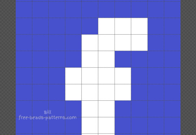 Facebook logo free Hama Beads design 10x10