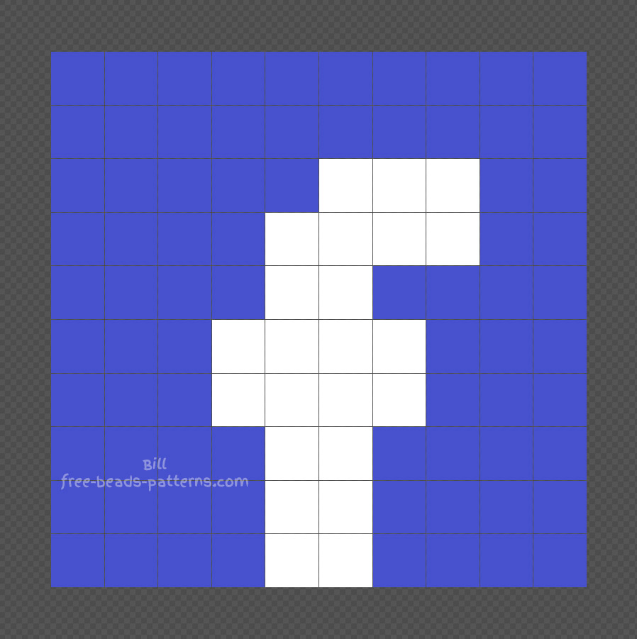 Facebook logo free Hama Beads design 10x10