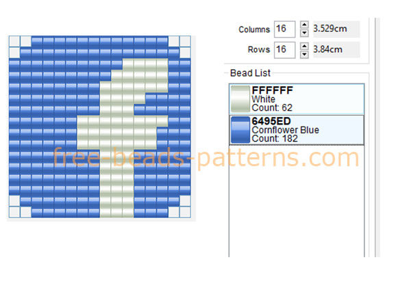 Facebook social network logo free perler beads fuse beads Hama Beads pattern