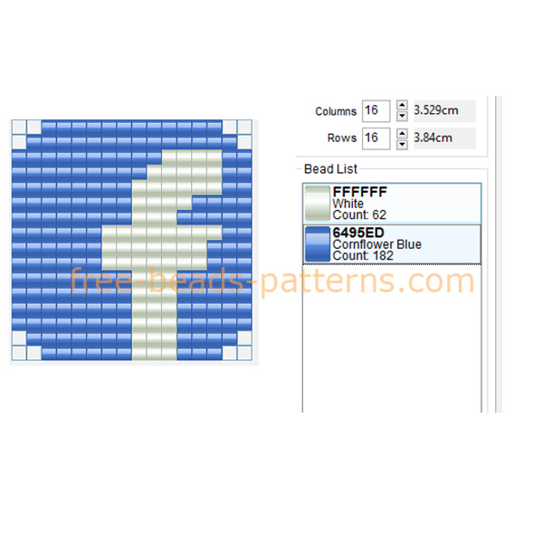 Facebook social network logo free perler beads fuse beads Hama Beads pattern