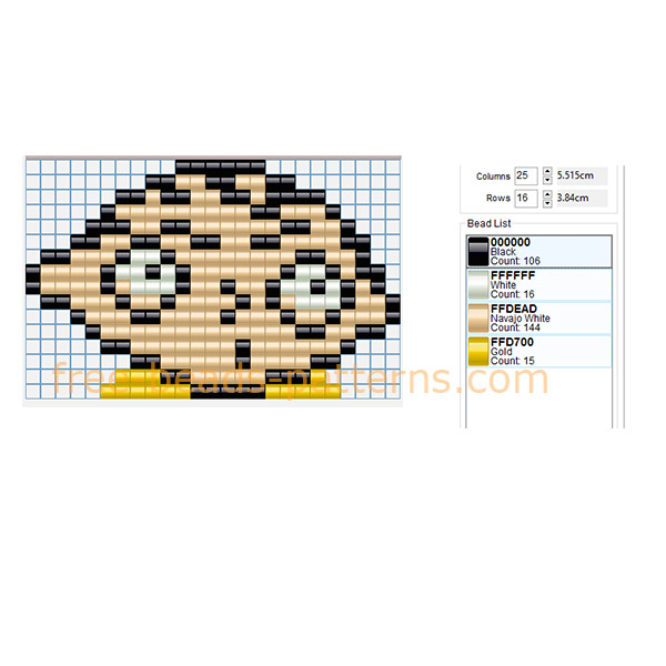 Family Guy cartoon Stewie free Hama Beads perler beads pixel beads pattern