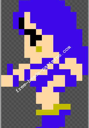 Final Fantasy VII NES Tifa free perler beads fuse beads pattern