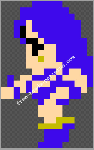 Final Fantasy VII NES Tifa free perler beads fuse beads pattern