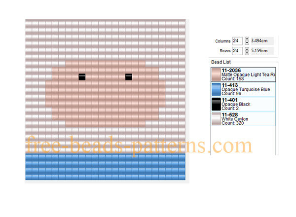 Finn from Adventure Time cartoons for children free perler beads pattern