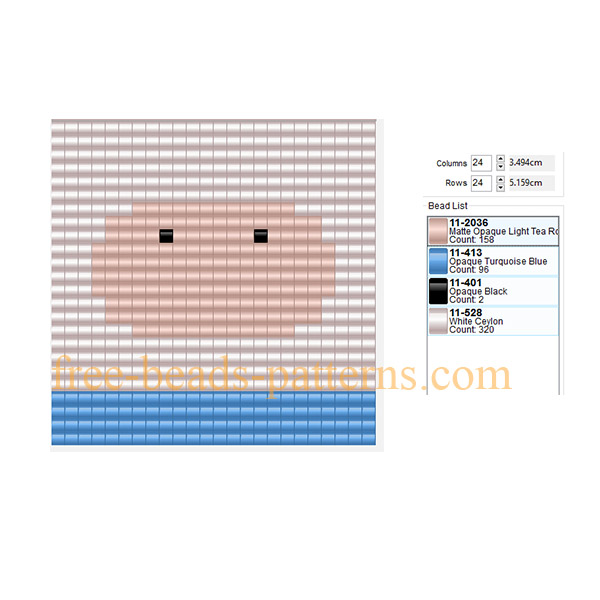 Finn from Adventure Time cartoons for children free perler beads pattern