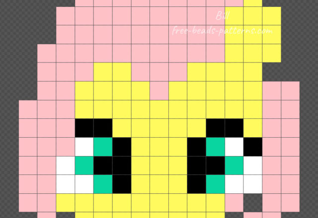 Fluttershy My Little Pony hama beads midi 15x15