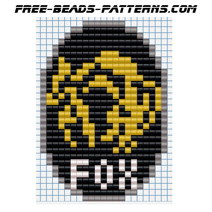 Foxhound Logo Pyssla iron beads perler beads pattern from Metal Gear Solid