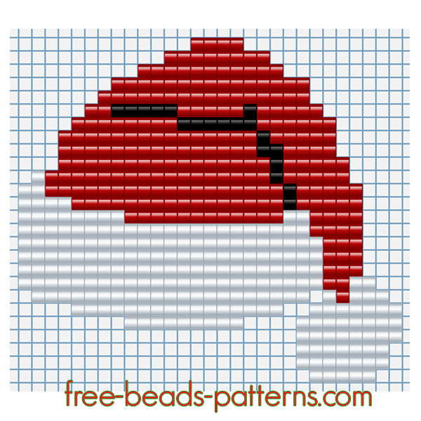 Free beads pattern for children Christmas hat